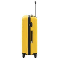 Vidaxl Súprava 3 cestovných kufrov s tvrdým krytom žltá ABS