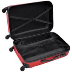 Vidaxl Sada troch červených cestovných kufrov na kolieskach