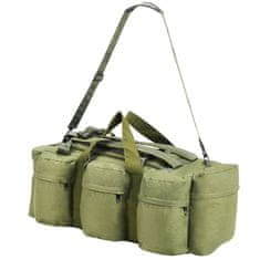 Vidaxl Športová taška 3 v 1, army štýl 120 l, olivovo zelená