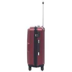 Petromila vidaXL 3-dielny set cestovných kufrov tvrdý kryt vínovo-červená ABS