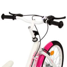 Vidaxl Detský bicykel 18 palcový ružový a biely
