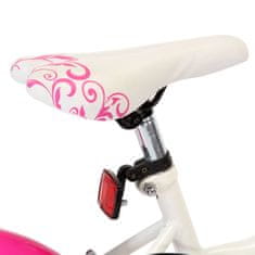Vidaxl Detský bicykel 18 palcový ružový a biely