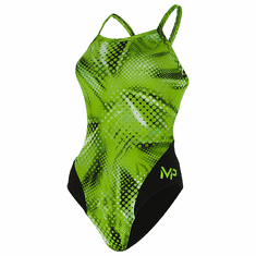 Michael Phelps Dámske plavky MESA LADY MID BACK multicolor / zelená zelená/čierna 30 - dievčenské