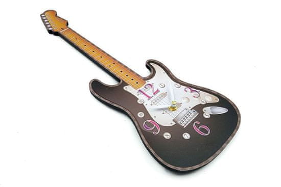 GADGET Nástenné hodiny v tvare elektrickej gitary - Hnedé
