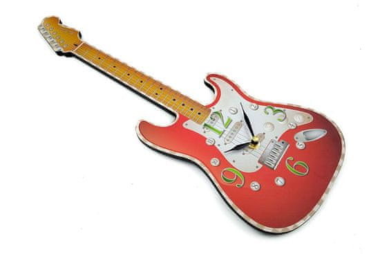 GADGET Nástenné hodiny v tvare elektrickej gitary - Červené