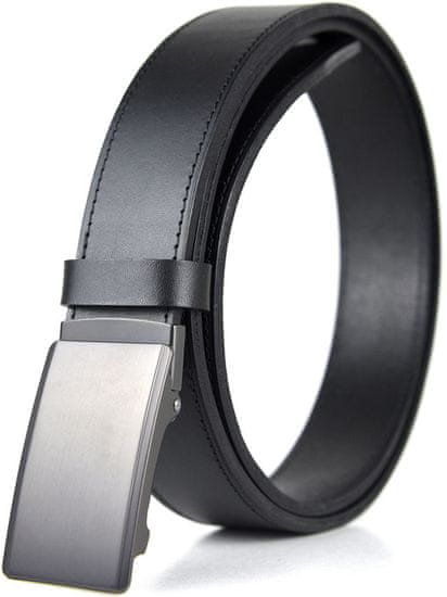 VegaLM Kožený opasok s brzdovým systémom 3.5cm - CLEAR v čiernej farbe