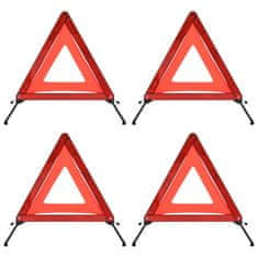 Vidaxl Dopravné výstražné trojuholníky 4 ks červené 56,5x36,5x44,5 cm