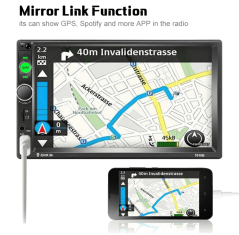Podofo Univerzálna 2 Din Autorádio S Bluetooth, USB, Navigáciou - Mirror Link, Kamera, 2din Rádio Univerzálna ISO