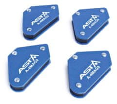 ASTA Uhlové magnety víceúhlové mini, nosnosť 4 kg, sada 4 ks - ASTA