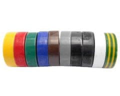 MDTools Izolačné pásky elektrikárske 15 mm x 10 m, rôzne farby, 10 ks