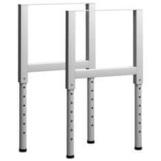Vidaxl Rámy na pracovné stoly 2 ks kovové 55x(69x95,5) cm sivé