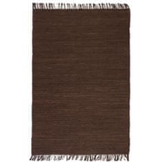 Vidaxl Ručne tkaný koberec Chindi, bavlna 200x290 cm, hnedý