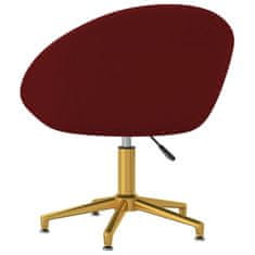 Vidaxl Otočná kancelárska stolička vínovo-červená zamatová