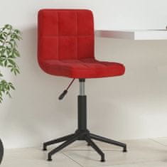 Vidaxl Otočná kancelárska stolička vínovo-červená zamat