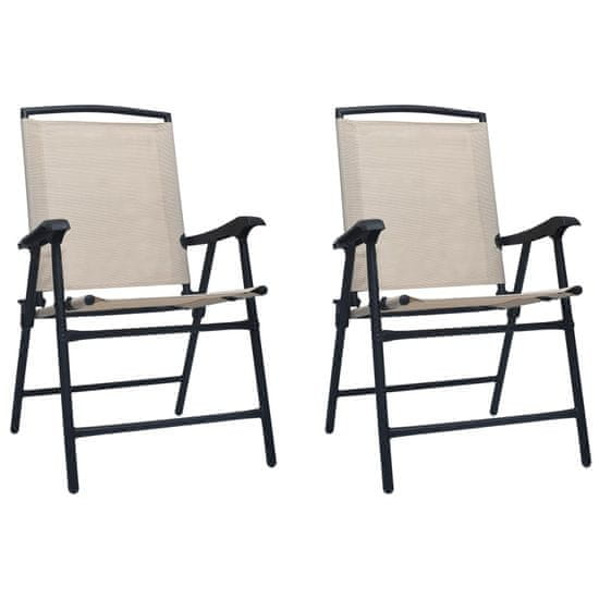 Vidaxl Skladacie záhradné stoličky 2 ks, textilén