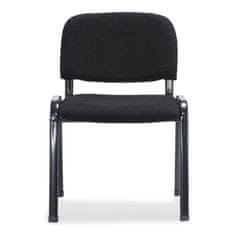 Vidaxl Stohovateľné kancelárske stoličky, 12 ks, látkové, čierne