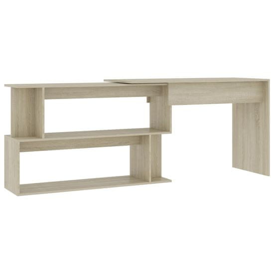 Vidaxl Rohový stôl, 200x50x76 cm, drevotrieska