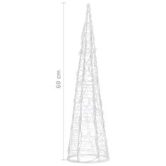 Vidaxl Akrylové dekoratívne pyramídové LED svetlo teplé biele 60 cm