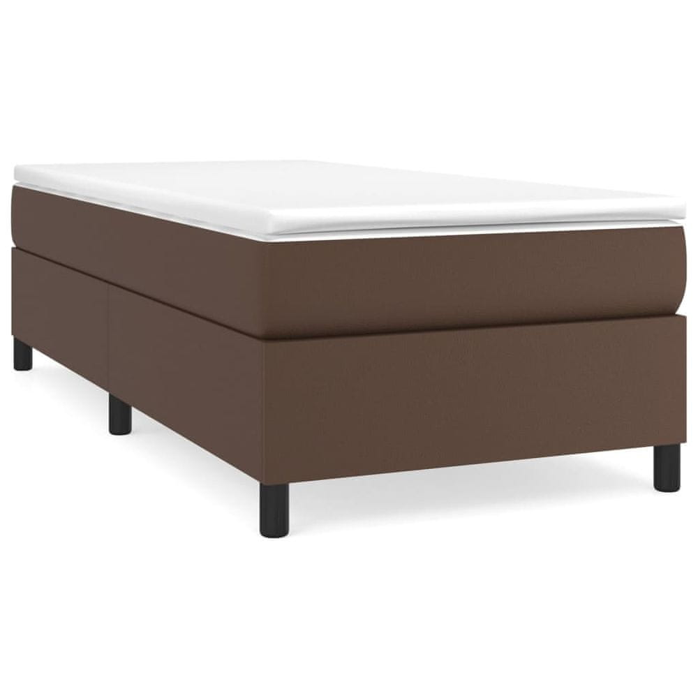 Vidaxl Boxspring posteľ s matracom hnedá 90x200 cm umelá koža