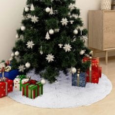 Vidaxl Luxusná deka pod vianočný stromček biela 90 cm umelá kožušina