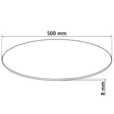 Vidaxl Stolová doska z tvrdeného skla, okrúhla, 500 mm