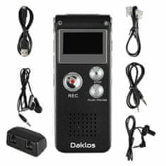 Daklos Profesionálne diktafón (hlasový záznamník) 8 GB / nahrávanie hlasu / zvuku a telefónnych hovorov s príslušenstvom