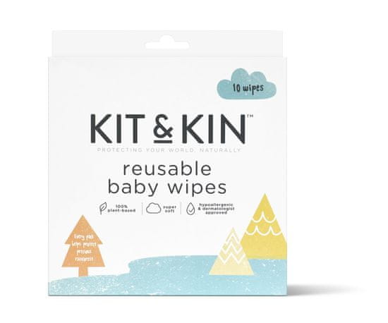 Kit & Kin Opakovane použiteľné detské obrúsky