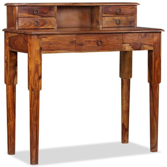 Vidaxl Písací stôl zo sheesamového dreva s 5 zásuvkami, 90x40x90 cm