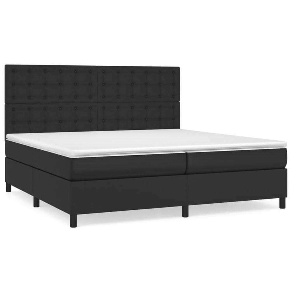 Vidaxl Boxspring posteľ s matracom čierna 200x200 cm umelá koža