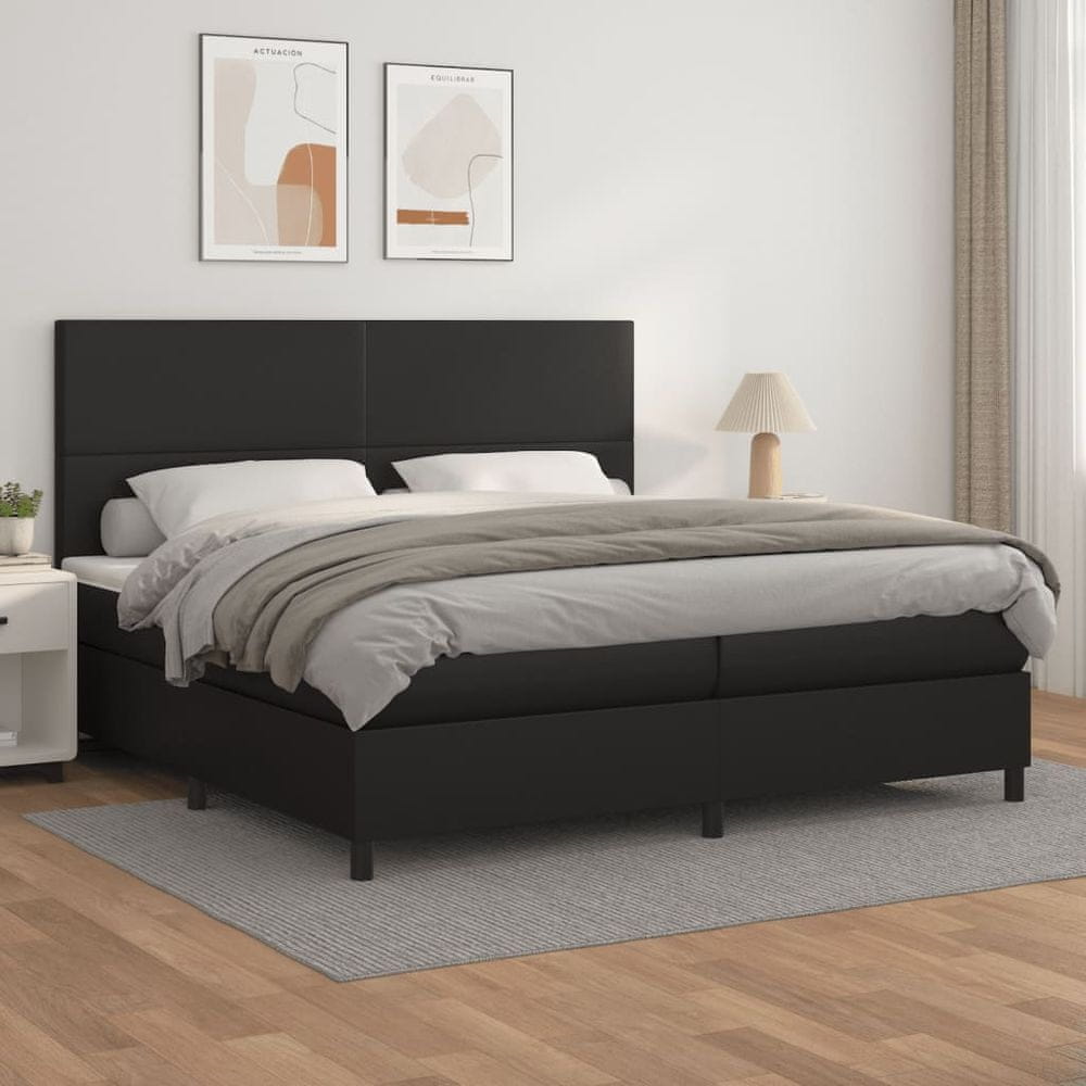 Petromila vidaXL Boxspring posteľ s matracom čierna 200x200 cm umelá koža
