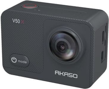 moderná akčná kamera akaso V50 X2 krásne fotografie vysoko kvalitné videá rôzne režimy nabíjacie batérie vysoká odolnosť