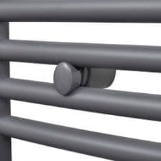 Vidaxl Sivý rebríkový radiátor na centrálne vykurovanie, zaoblený 480x480 mm