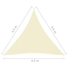 Vidaxl Tieniaca plachta oxfordská látka trojuholníková 4,5x4,5x4,5 m