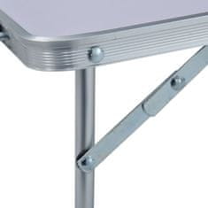 Vidaxl Skladací kempingový stôl biely 60x40 cm hliníkový