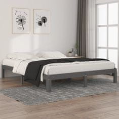 Vidaxl Rám postele, sivý, masívne borovicové drevo, 160 x 200 cm