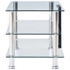 Vidaxl TV stolík priehľadný 120x40x40 cm tvrdené sklo