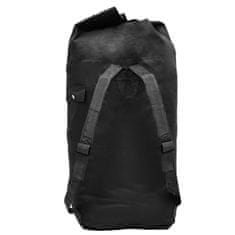 Vidaxl Cestovná taška vo vojenskom štýle 85 l čierna