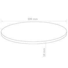 Vidaxl Okrúhla stolová doska z drevovlákna 500x18 mm