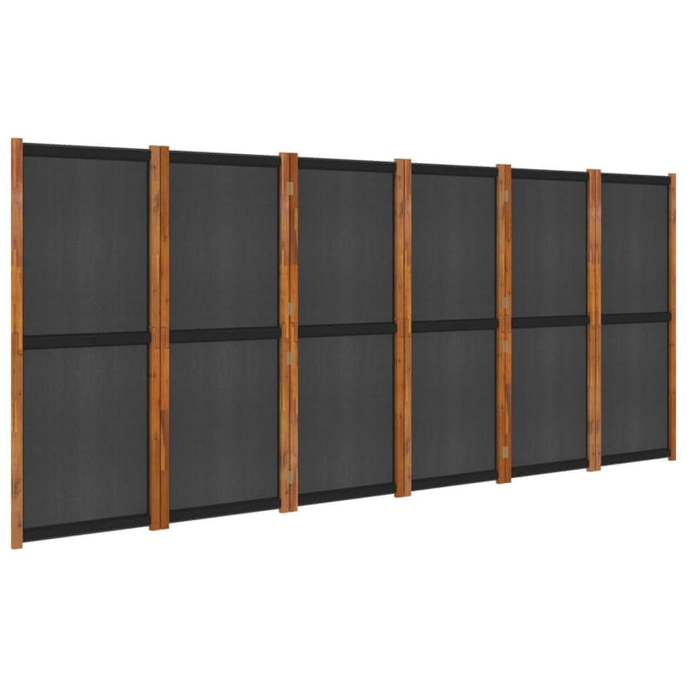 Vidaxl 6-panelový paraván čierny 420x180 cm