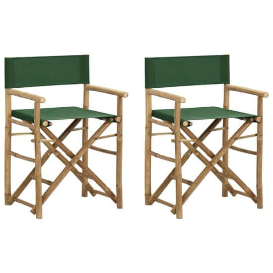 Vidaxl Skladacie režisérske stoličky 2 ks bambus a látka