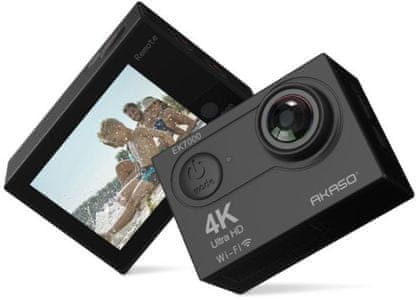 moderná akčná kamera akaso EK7000 krásne fotografie vysoko kvalitné videá rôzne režimy nabíjacie batérie vysoká odolnosť