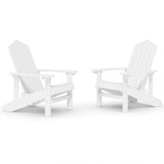 Vidaxl Záhradné stoličky Adirondack, 2 ks, HDPE, biela