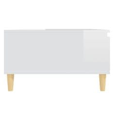 Vidaxl Konferenčný stolík lesklý biely 90x60x35 cm drevotrieska