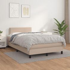 shumee Boxspring posteľ s matracom kapučínová 120x200 cm umelá koža