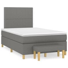 shumee Boxspring posteľ s matracom tmavosivý 120x200 cm látka