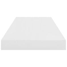 Vidaxl Plávajúca nástenná polica, lesklá biela 60x23,5x3,8 cm, MDF