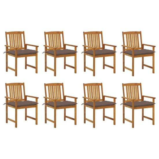 Petromila vidaXL Záhradné stoličky s podložkami 8 ks akáciový masív