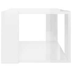 Vidaxl Konferenčný stolík, lesklý biely 40x40x30 cm, kompozitné drevo