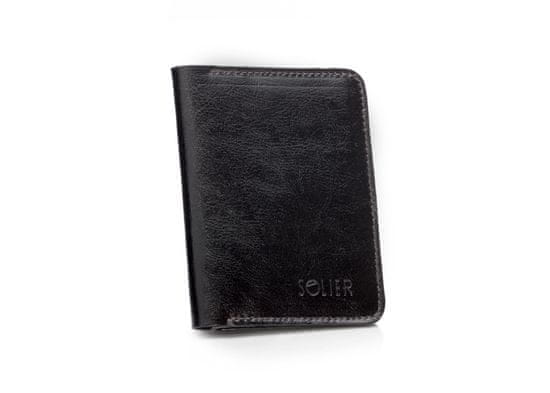 Solier Pánska tenká kožená peňaženka s pokladničným blokom SW15 SLIM