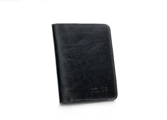 Solier Pánska tenká kožená peňaženka s pokladničným blokom SW15 SLIM